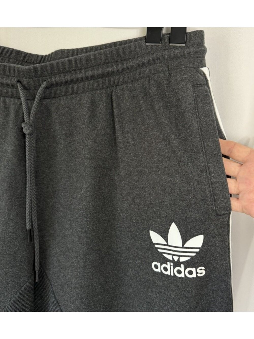 adidas Originals Mens Gray 2-Pc Fleece Tracksuit Full-Zip Hoodie + Pants SZ 2XL - Picture 16 of 16
